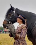 Onyx meets the shire Stallion "Angus"